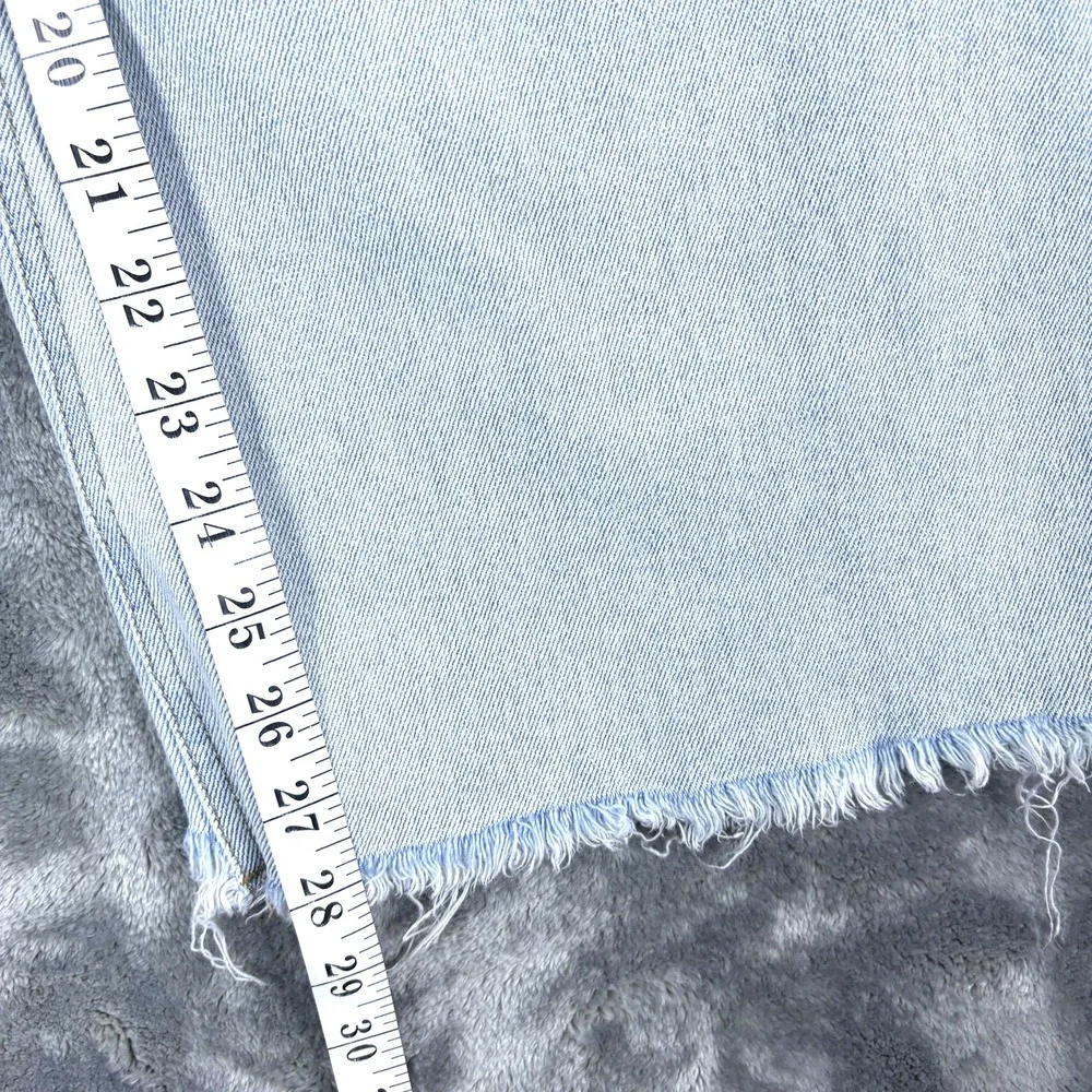 SO Womens Wide Leg Cropped Denim Jeans Raw Hem Light Wash‎ Size 13 31W - Picture 15 of 16